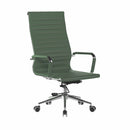 Aura green bonded leather executive chair by Dynamic Office Solutions, medium back, heavy duty, 154kg capacity