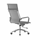 Aura Grey Bonded Leather Executive Chair - Heavy Duty Chrome Base
