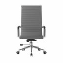 Aura Grey Bonded Leather Executive Chair - Heavy Duty Chrome Base