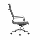 Aura Grey Bonded Leather Executive Chair - Heavy Duty Chrome Base