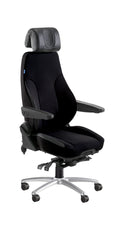 Be-Ge 300 bariatric office chair in black fabric with no armrests and black aluminium base