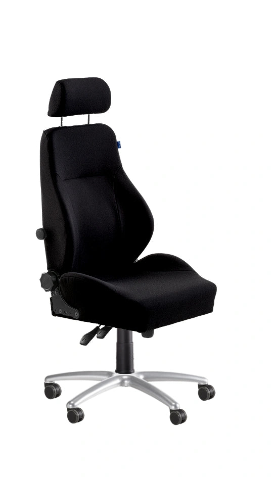 Be-Ge 9080 bariatric office chair with black aluminum base and adjustable lumbar support