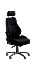 Be-Ge 9080 bariatric 24 hour office chair with black aluminium base and no armrests