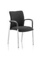 Medium back mesh visitor office chair in black with arms, by Dynamic Office Solutions, ideal for conference rooms.