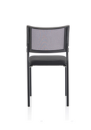 Black mesh stacking visitor chair with medium back and armrests by Dynamic Office Solutions