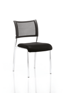 Black mesh stacking visitor chair with medium back and armrests by Dynamic Office Solutions