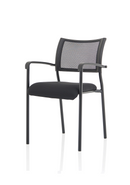 Brunswick Mesh Stacking Visitor Chair - Medium Back with Armrests