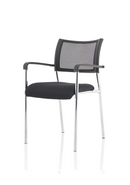 Brunswick Mesh Stacking Visitor Chair - Medium Back with Armrests