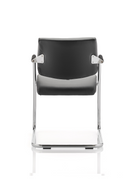 Havanna Medium Back Cantilever Visitor Chair with arms, black leather upholstery, by Dynamic Office Solutions