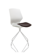 Florence white frame visitor chair with slate grey fabric seat and spindle design from Dynamic Office Solutions.