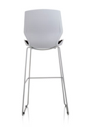 Florence white frame high stool chair with grey fabric seat and lumbar support from Dynamic Office Solutions