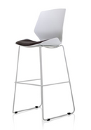 Grey fabric high stool chair with lumbar support and white frame by Dynamic Office Solutions