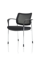 Brunswick Deluxe Mesh Back Visitor Chair with chrome frame and black breathable fabric seat