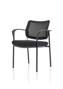 Chrome-frame visitor chair with black mesh back and fabric seat, by Dynamic Office Solutions