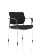 Brunswick Deluxe stacking visitor chair with chrome frame and breathable black mesh back