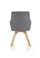 Carmen Grey Fabric Visitor Chair with Solid Wooden Frame & Armrests