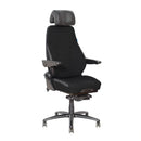 Be-Ge 300 bariatric office chair with adjustable air lumbar support, black fabric upholstery and no armrests