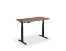 Lavoro Flyga black dual motor height adjustable desk with compact design and woodgrain top options.