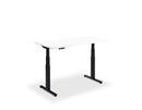 Black height adjustable desk with solid top from Lavoro, featuring dual motors and compact design.