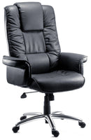 Lockwoodhume black leather executive office chair for 20-25 stone, featuring a heavy-duty design and ergonomic support.