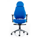 Chiro Plus ergonomic office chair in black, designed for heavy duty use with a 150kg capacity and wide seat.