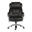 Bariatric Lockwoodhume office chair in black leather, 35 stone capacity, with a 590mm wide seat for 24-hour use.