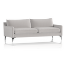 Light grey fabric Emmy 3-seater sofa with cushioned seating and tapered legs by Dynamic Office Solutions