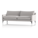 Emmy Cushioned 3 Seater Sofa - Light Grey Fabric with Tapered Legs