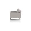 Emmy Cushioned 3 Seater Sofa - Light Grey Fabric with Tapered Legs
