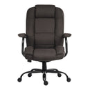 Dark brown fabric bariatric office chair with heavy-duty design, branded Lockwoodhume, available assembled or unassembled.