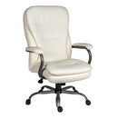 White leather bariatric office chair with heavy-duty design and wide 590mm seat, accommodating up to 27 stone by Lockwoodhum