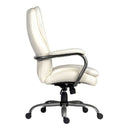 White leather bariatric office chair with heavy-duty frame, 590mm-wide seat, and 27 stone capacity by Lockwoodhume