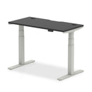 Air Black Series height adjustable standing desk in black, 120kg capacity, 660-1310mm range, sleek modern design.