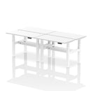 Air 4 Person Height Adjustable Back-to-Back Bench Desk - Slimline