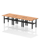 Air Slimline Height Adjustable Bench Desk - 6 Person Back-to-Back