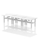 Air Slimline Height Adjustable Bench Desk - 6 Person Back-to-Back