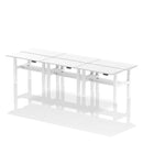 Air Slimline Height Adjustable Bench Desk - 6 Person Back-to-Back