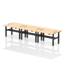 Air Slimline Height Adjustable Bench Desk - 6 Person Back-to-Back