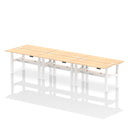 Air Slimline Height Adjustable Bench Desk - 6 Person Back-to-Back