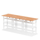 Air Slimline Height Adjustable Bench Desk - 6 Person Back-to-Back