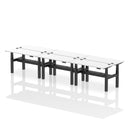 Air Slimline Height Adjustable Bench Desk - 6 Person Back-to-Back