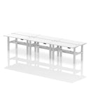Air Slimline Height Adjustable Bench Desk - 6 Person Back-to-Back