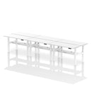 Air Slimline Height Adjustable Bench Desk - 6 Person Back-to-Back