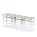 Air Slimline Height Adjustable Bench Desk - 6 Person Back-to-Back
