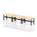 Air Slimline Height Adjustable Bench Desk - 6 Person Back-to-Back