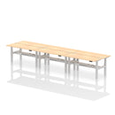 Air Slimline Height Adjustable Bench Desk - 6 Person Back-to-Back