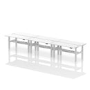 Air Slimline Height Adjustable Bench Desk - 6 Person Back-to-Back