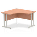 Dynamic Office Solutions 1200mm beech cantilever leg corner desk with silver legs, L-shaped design, modern style