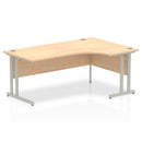 Dynamic Office Solutions 1800mm right crescent corner desk with cantilever leg in beech and silver finish