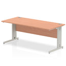 Beech wood straight desk with cable managed cantilever leg, by Dynamic Office Solutions